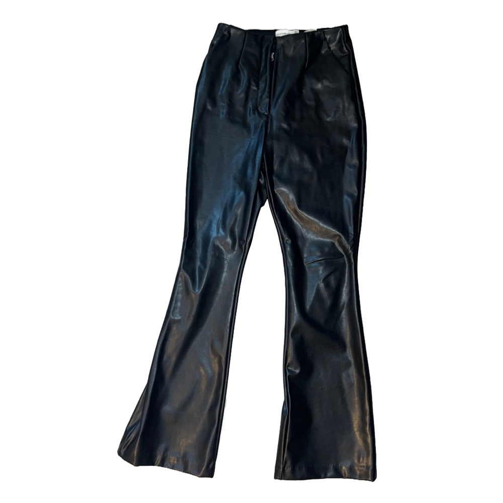 A&F Black Vegan Leather Curve Love Pants